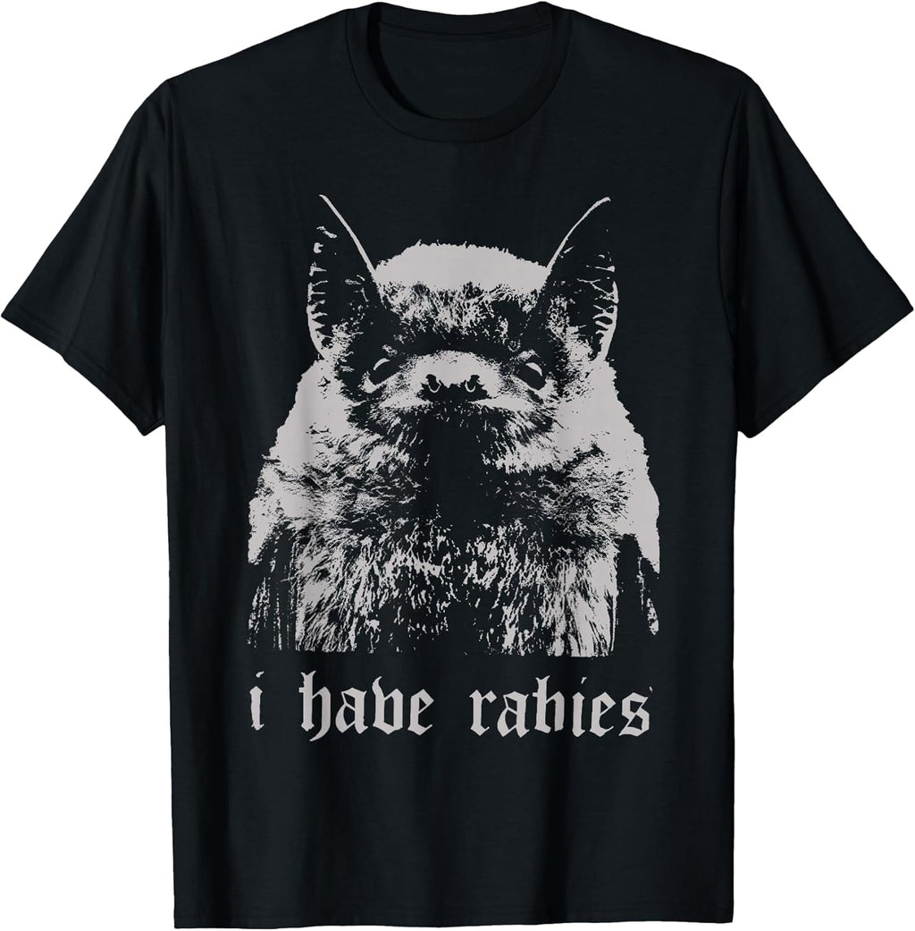 Vintage I Have Rabies Bat Funny Meme Quotes - Adult & Kids T-Shirts, Sweatshirts & Hoodies apparel design preview 1