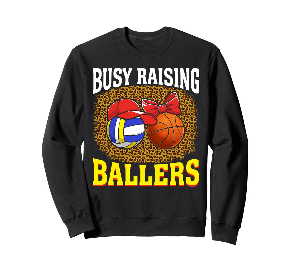 Busy Raising Ballers Volleyball Sweatshirt - Minimalist Print Unisex - T-Shirt, Sweatshirt, Hoodie