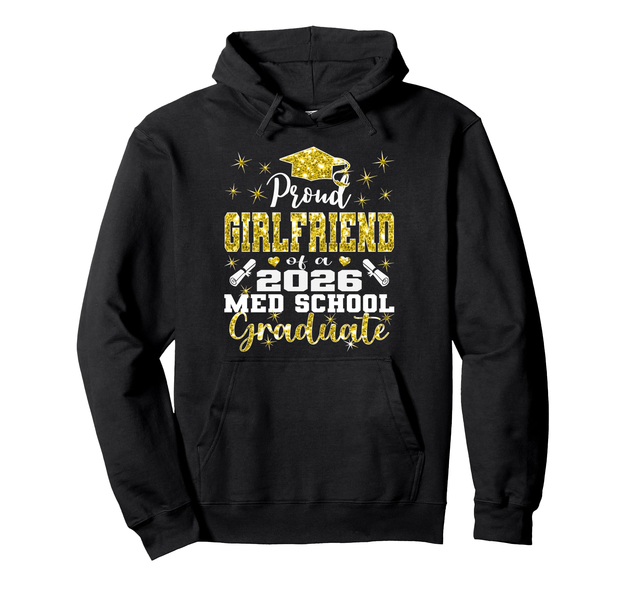 Proud Girlfriend 2026 Class Med Hoodie - Custom Art Print for Adults - T-Shirt, Sweatshirt, Hoodie