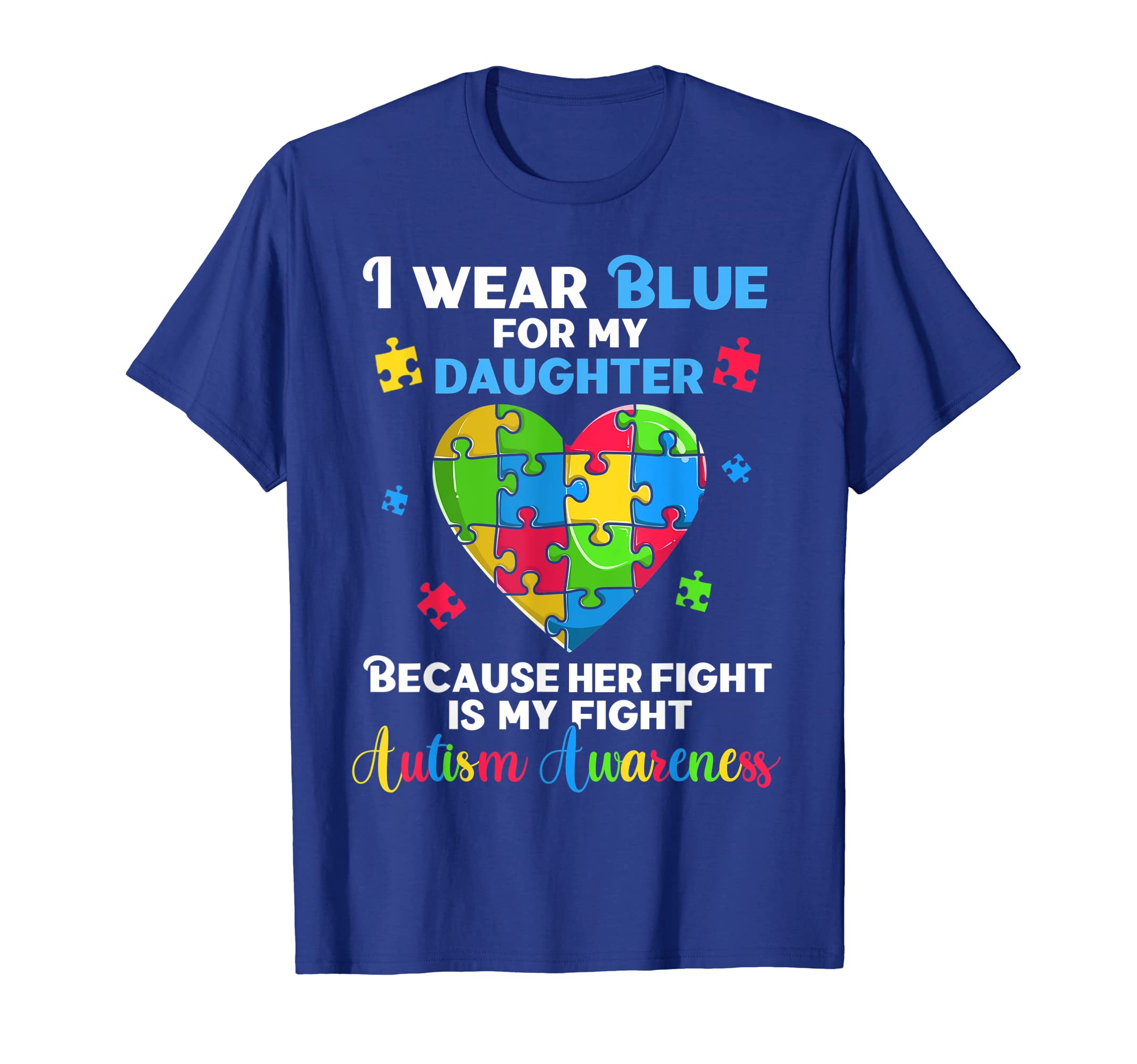 I Wear Blue My Daughter Heart Funny T-Shirt - Minimalist Print Men Women - T-Shirt, Sweatshirt, Hoodie