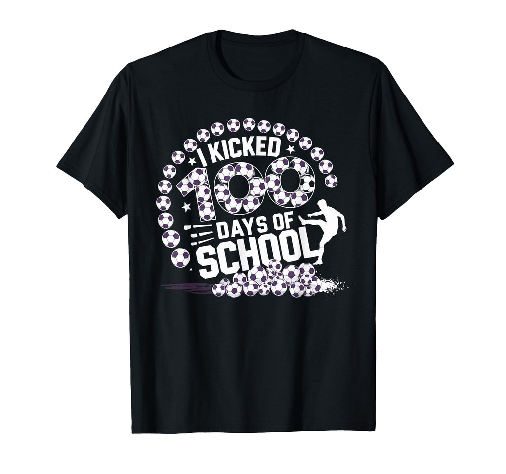 I Kicked 100 Days School Soccer 100Th T-Shirt - Trendy Graphic for Adults - T-Shirt, Sweatshirt, Hoodie