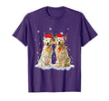 Golden Retriever Santa Hat Reindeer T-Shirt - Custom Art Print Men Women - T-Shirt, Sweatshirt, Hoodie