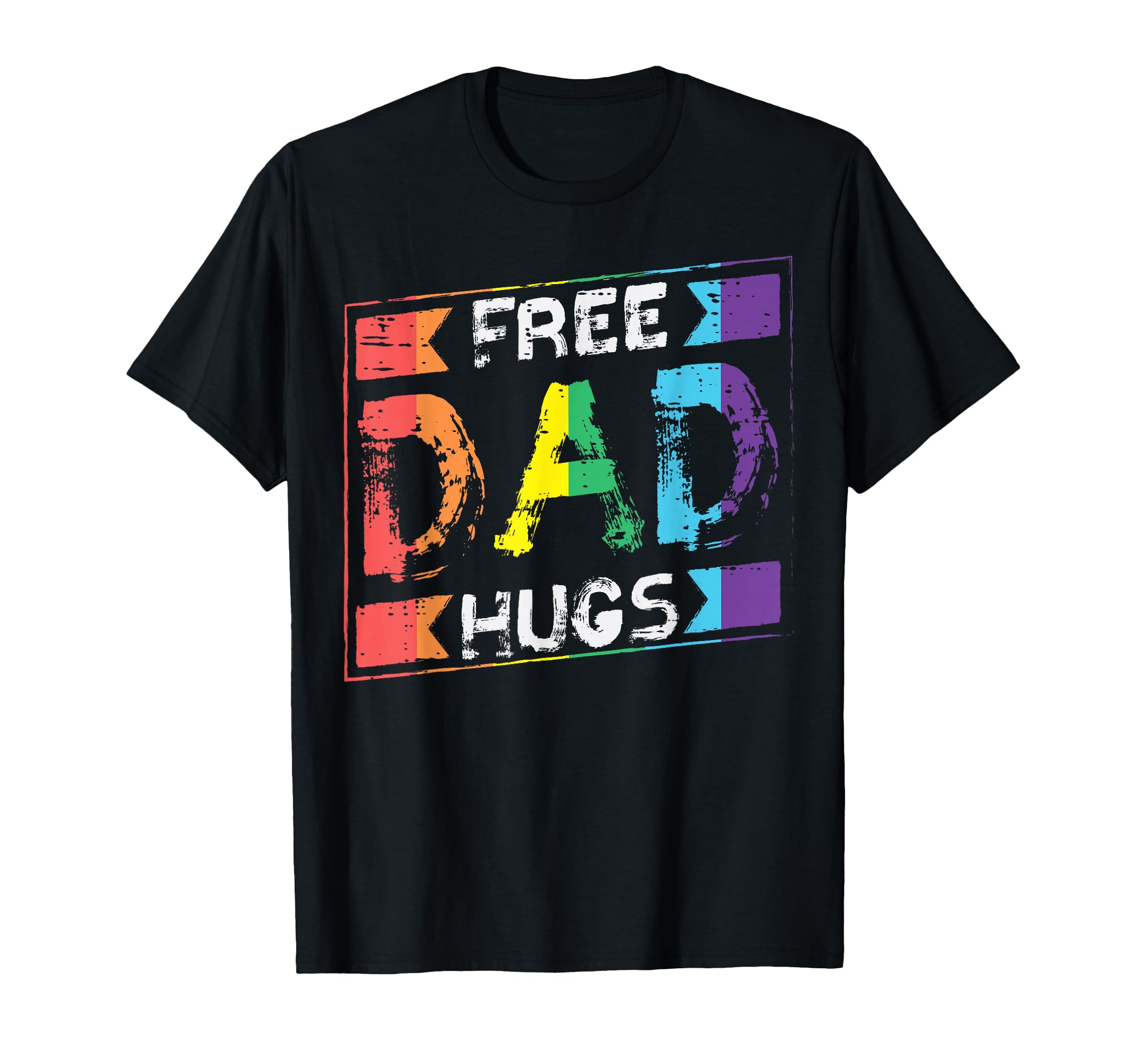 Free Dad Hugs Rainbow Gay Pride Lgbtq T-Shirt - Aesthetic Graphic Unisex - T-Shirt, Sweatshirt, Hoodie