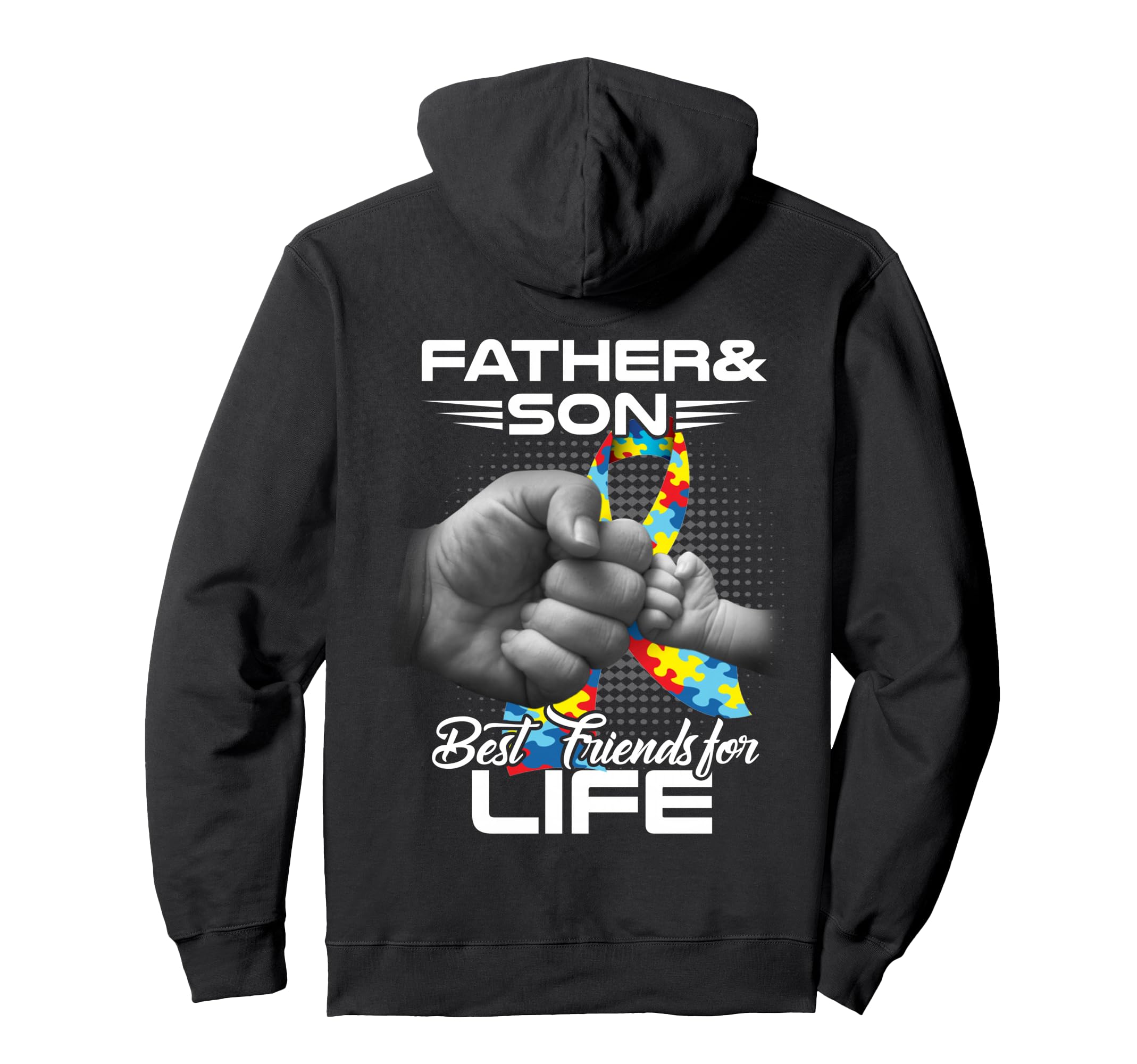 Autism Dad Father Son Best Friends Hoodie - Minimalist Print Men Women - T-Shirt, Sweatshirt, Hoodie