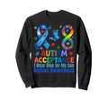 I Wear Blue My Son Autism Sweatshirt - Custom Art Print Men Women - T-Shirt, Sweatshirt, Hoodie