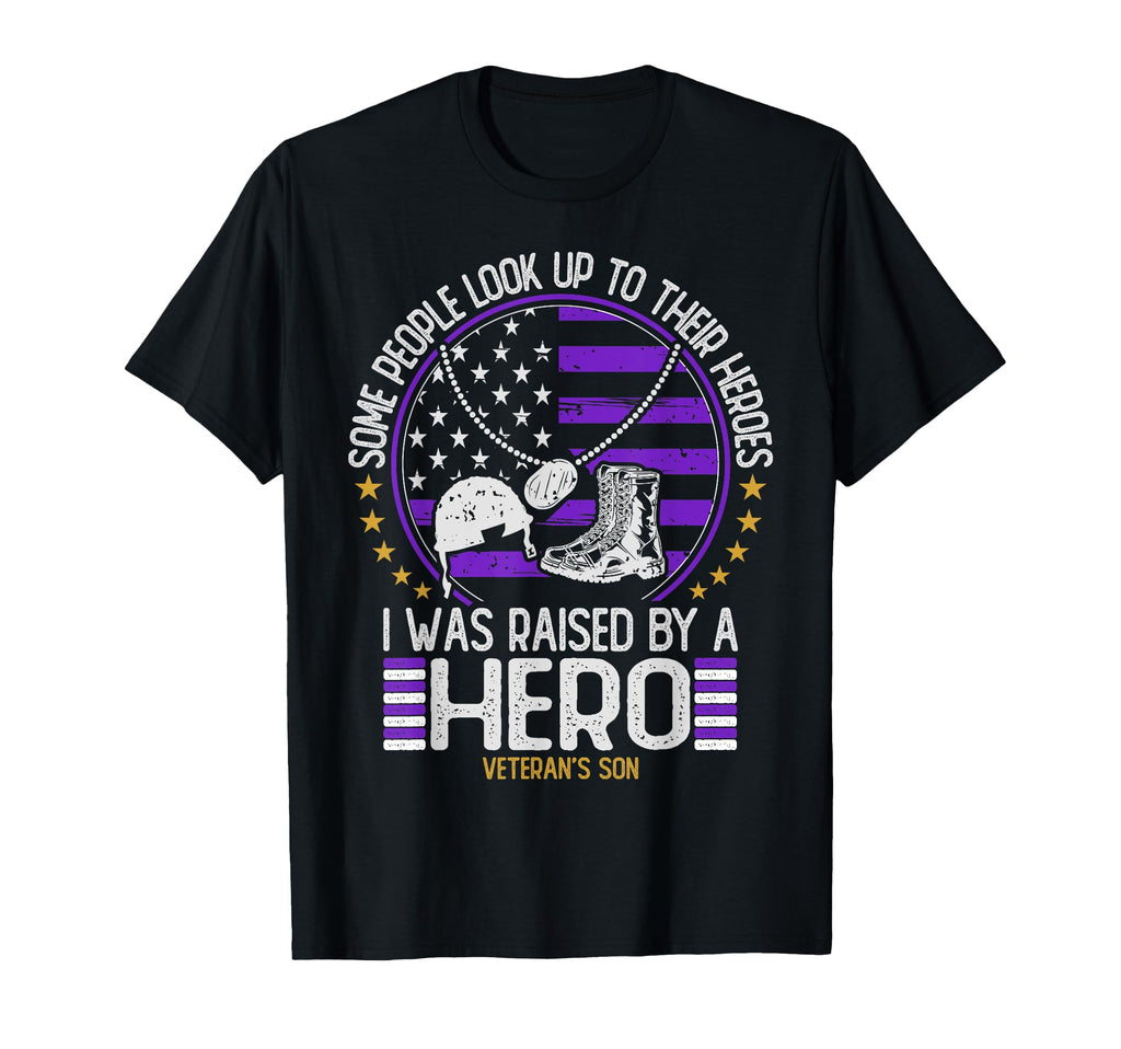 Veterans Son I Was Raised Hero T-Shirt - Novelty Apparel for Adults - T-Shirt, Sweatshirt, Hoodie