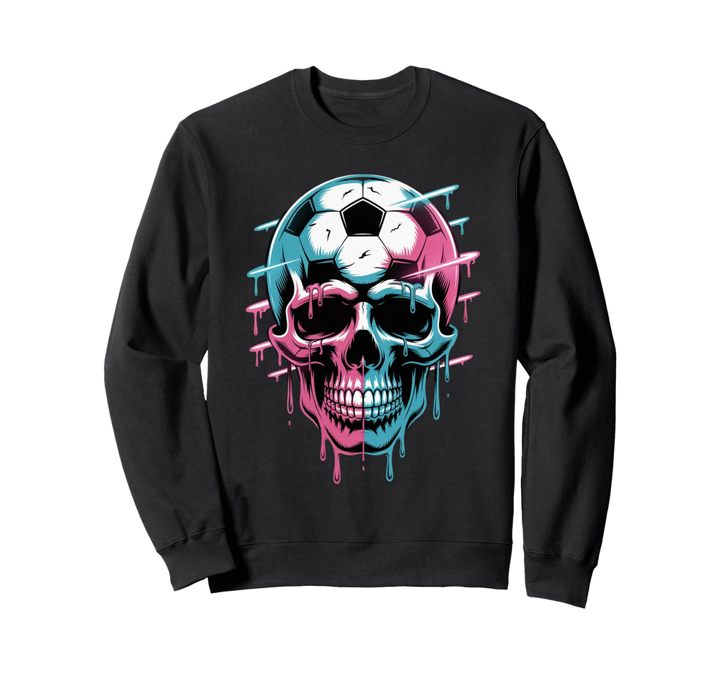 Skeleton Soccer Ice Cream Drip Sweatshirt - Aesthetic Graphic for Adults - T-Shirt, Sweatshirt, Hoodie