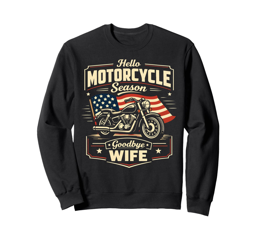 Motorcycle Biker Husband Wife Hello Sweatshirt - Aesthetic Graphic Unisex - T-Shirt, Sweatshirt, Hoodie