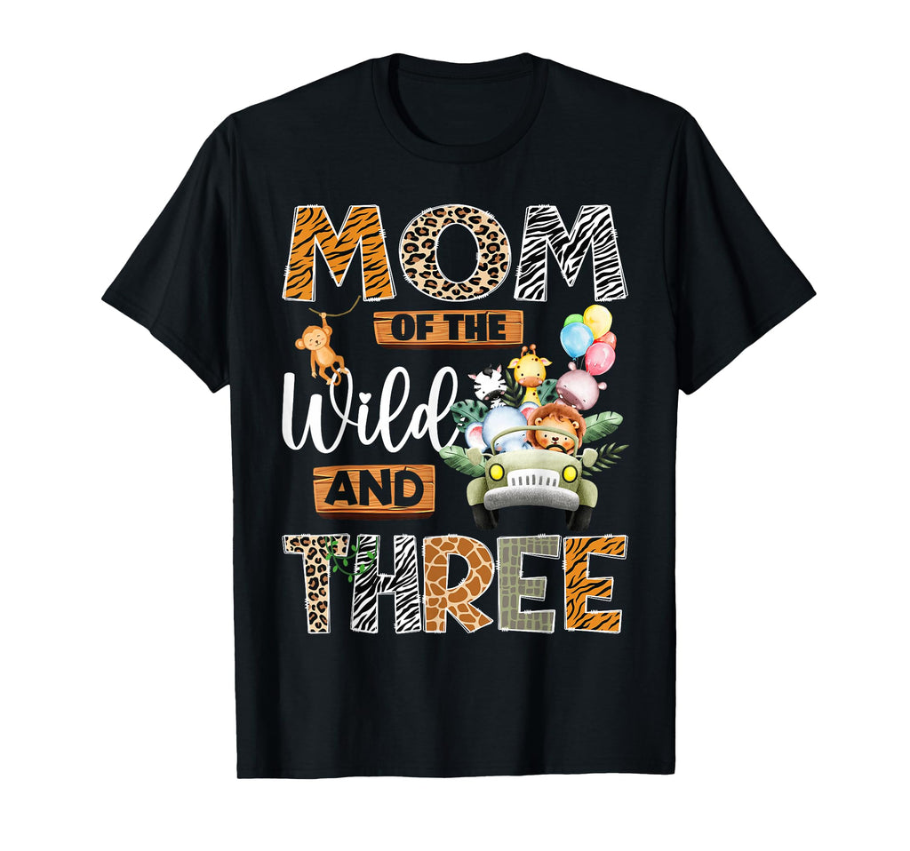 Mom Wild And Three 3Rd Birthday T-Shirt - Minimalist Print Men Women - T-Shirt, Sweatshirt, Hoodie