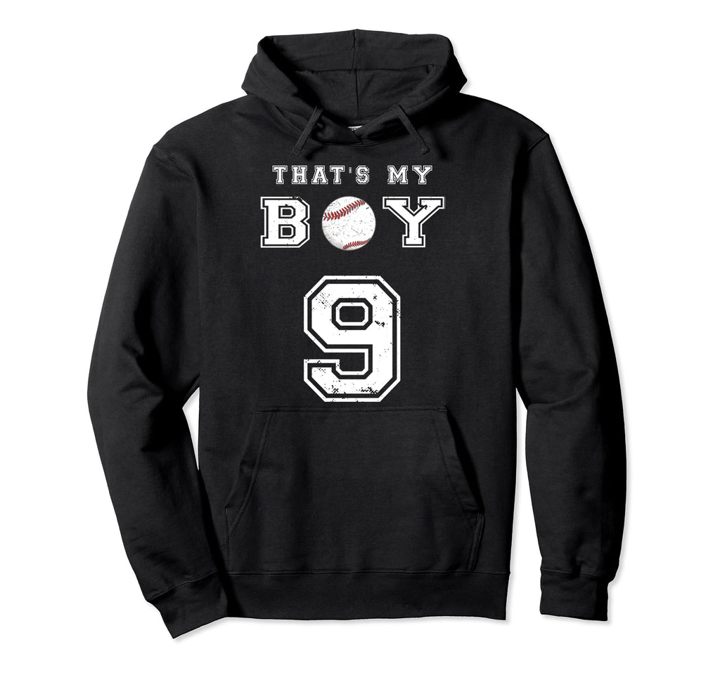 Thats My Baseball 9 Jersey Number Hoodie - Aesthetic Graphic for Adults - T-Shirt, Sweatshirt, Hoodie