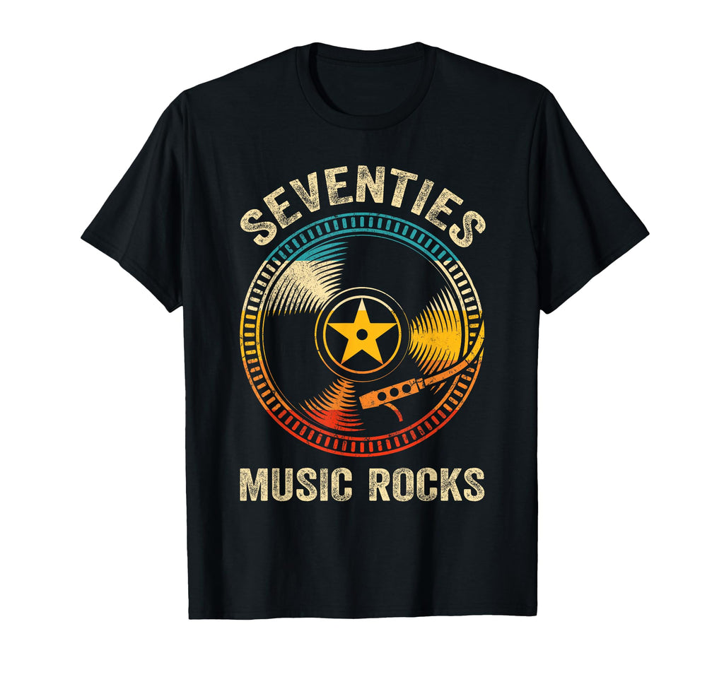 Seventies Music Rocks 70S Records T-Shirt - Trendy Graphic for Adults - T-Shirt, Sweatshirt, Hoodie