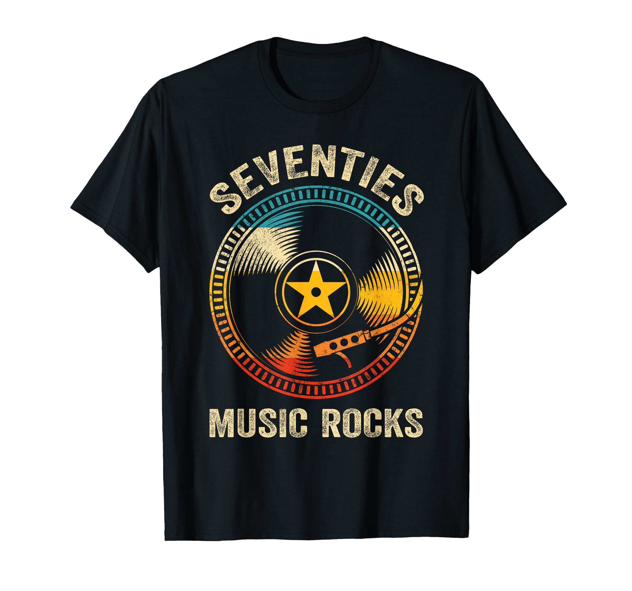 Seventies Music Rocks 70S Records T-Shirt - Trendy Graphic for Adults - T-Shirt, Sweatshirt, Hoodie