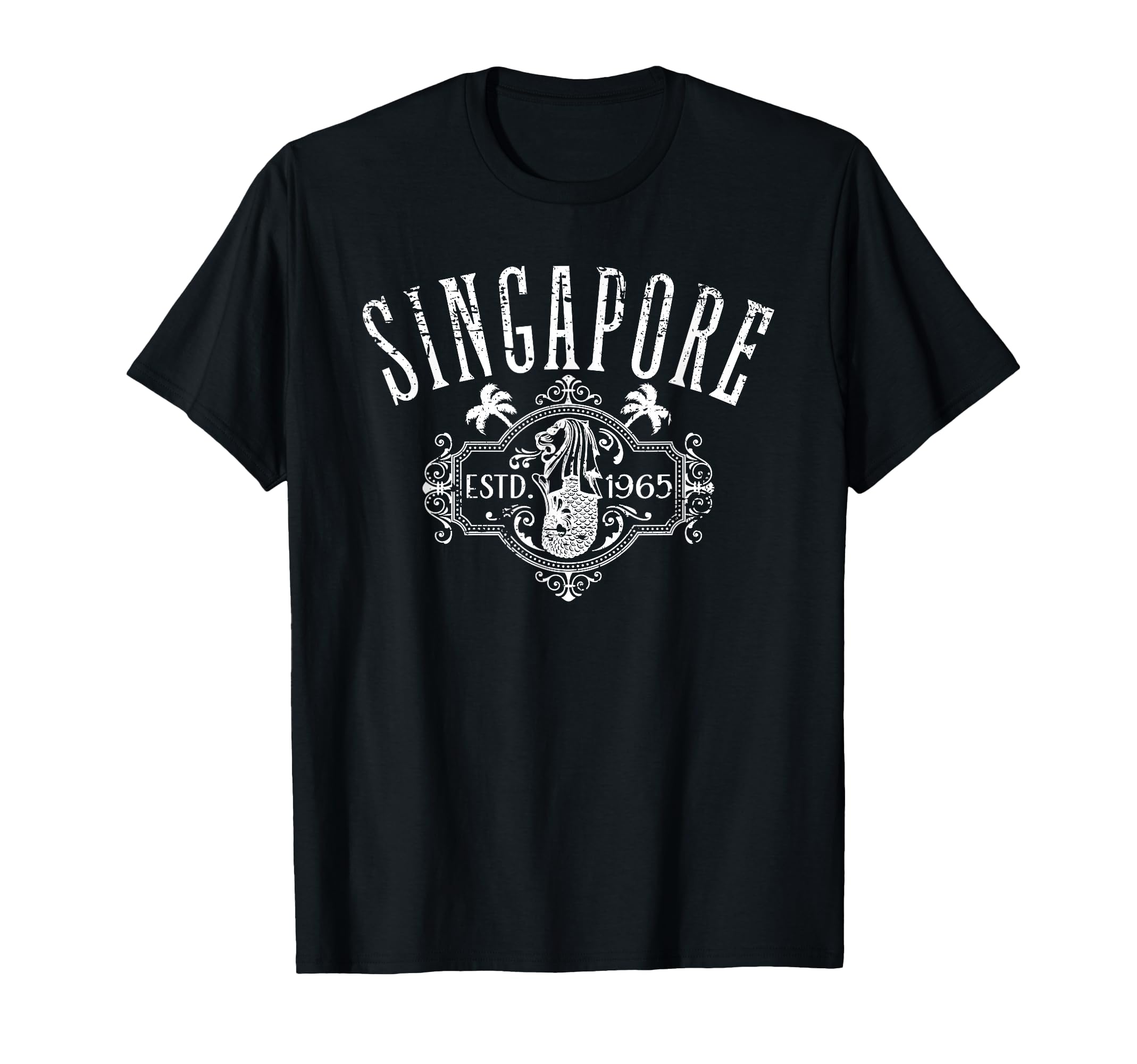 Singapore Merlion Distressed Souvenir T-Shirt - Aesthetic Graphic Men Women - T-Shirt, Sweatshirt, Hoodie