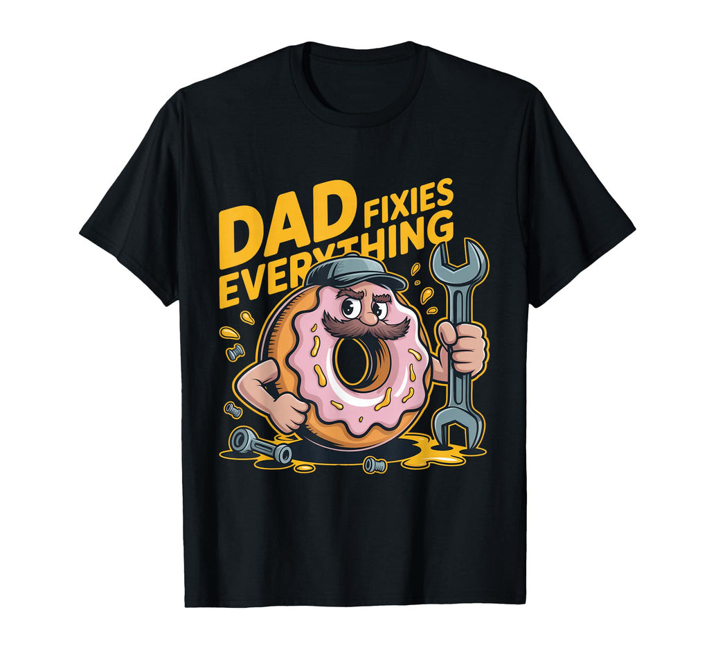 Mechanic Dad Funny Donut Fixing T-Shirt - Aesthetic Graphic for Adults - T-Shirt, Sweatshirt, Hoodie