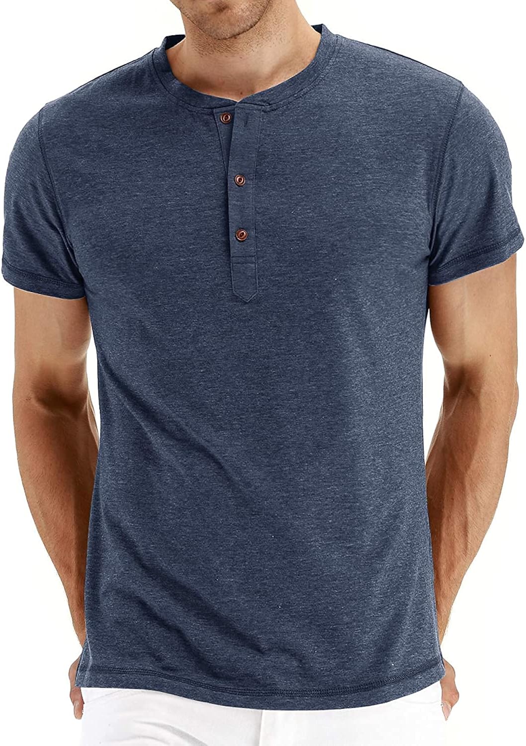 Mens Henley Short Sleeve Cotton Casual - Adult & Kids T-Shirts, Sweatshirts & Hoodies apparel design preview 1