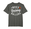 Busy Raising Ballers Soccer Basketball Dad T-Shirt - Trendy Graphic Unisex - T-Shirt, Sweatshirt, Hoodie