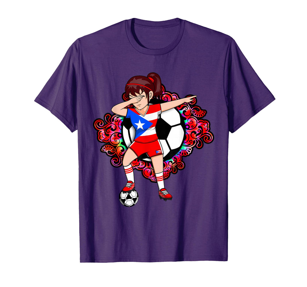 Dabbing Soccer Puerto Rico Fans Jersey T-Shirt - Novelty Apparel Unisex - T-Shirt, Sweatshirt, Hoodie