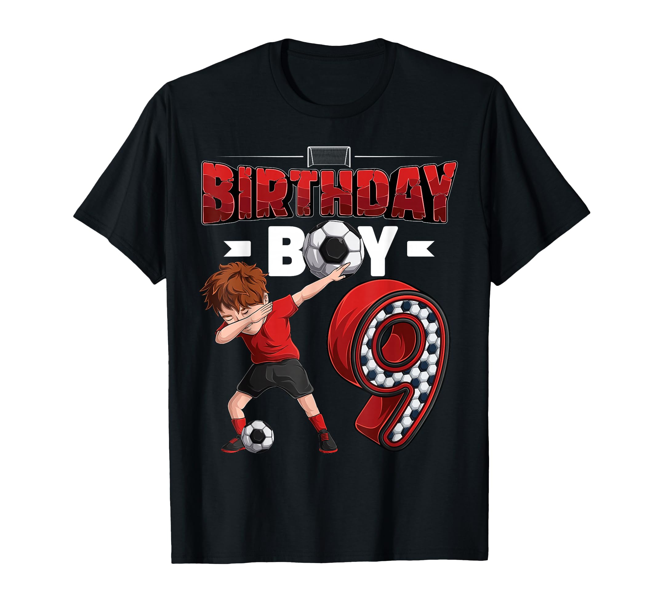 Dabbing 9 Year Old Soccer Player 9Th T-Shirt - Casual Everyday Wear Unisex - T-Shirt, Sweatshirt, Hoodie