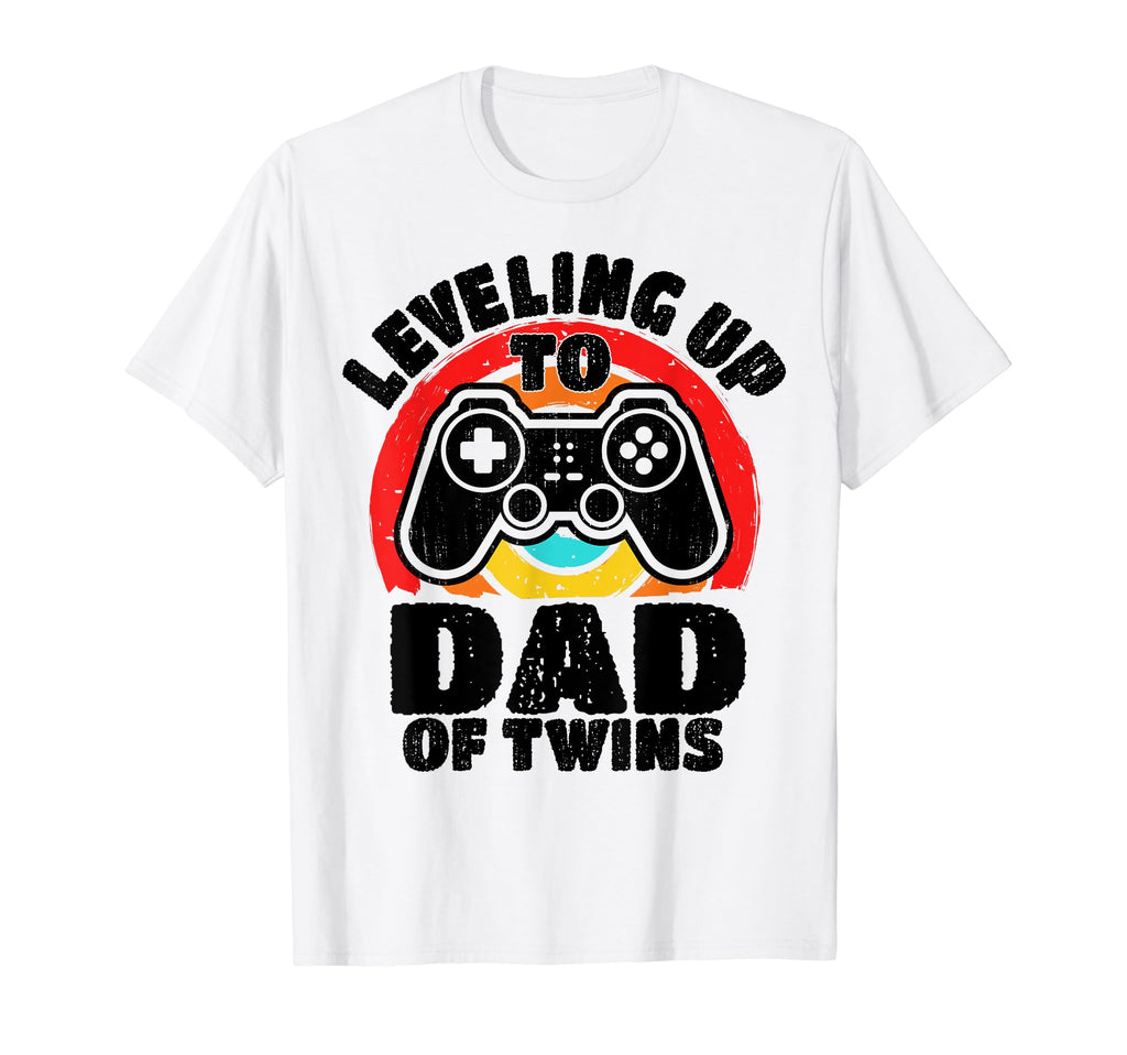 Leveling Up To Dad Twins Gamer T-Shirt - Fun Novelty Design Men Women - T-Shirt, Sweatshirt, Hoodie