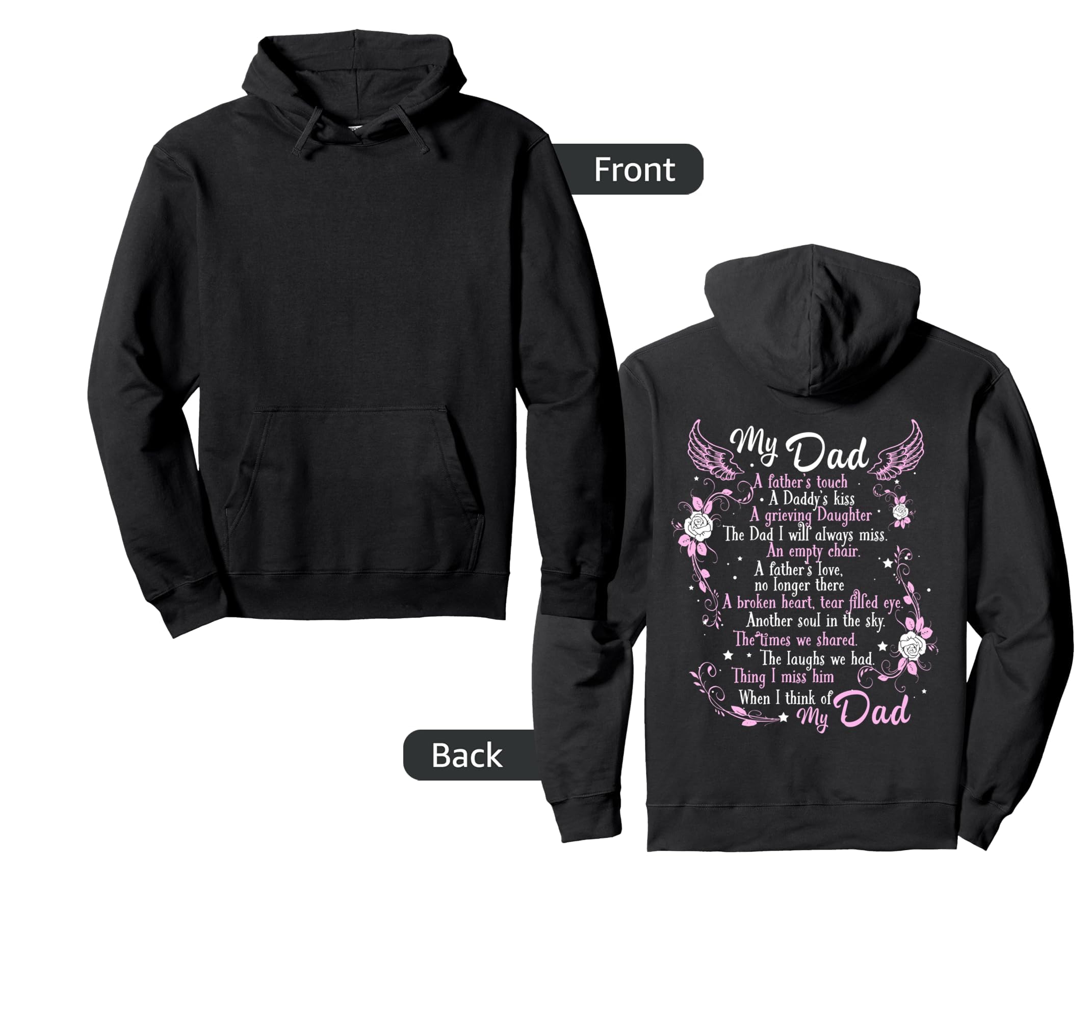 My Dad Is My Guardian Angel Daddys Hoodie - Aesthetic Graphic Unisex - T-Shirt, Sweatshirt, Hoodie
