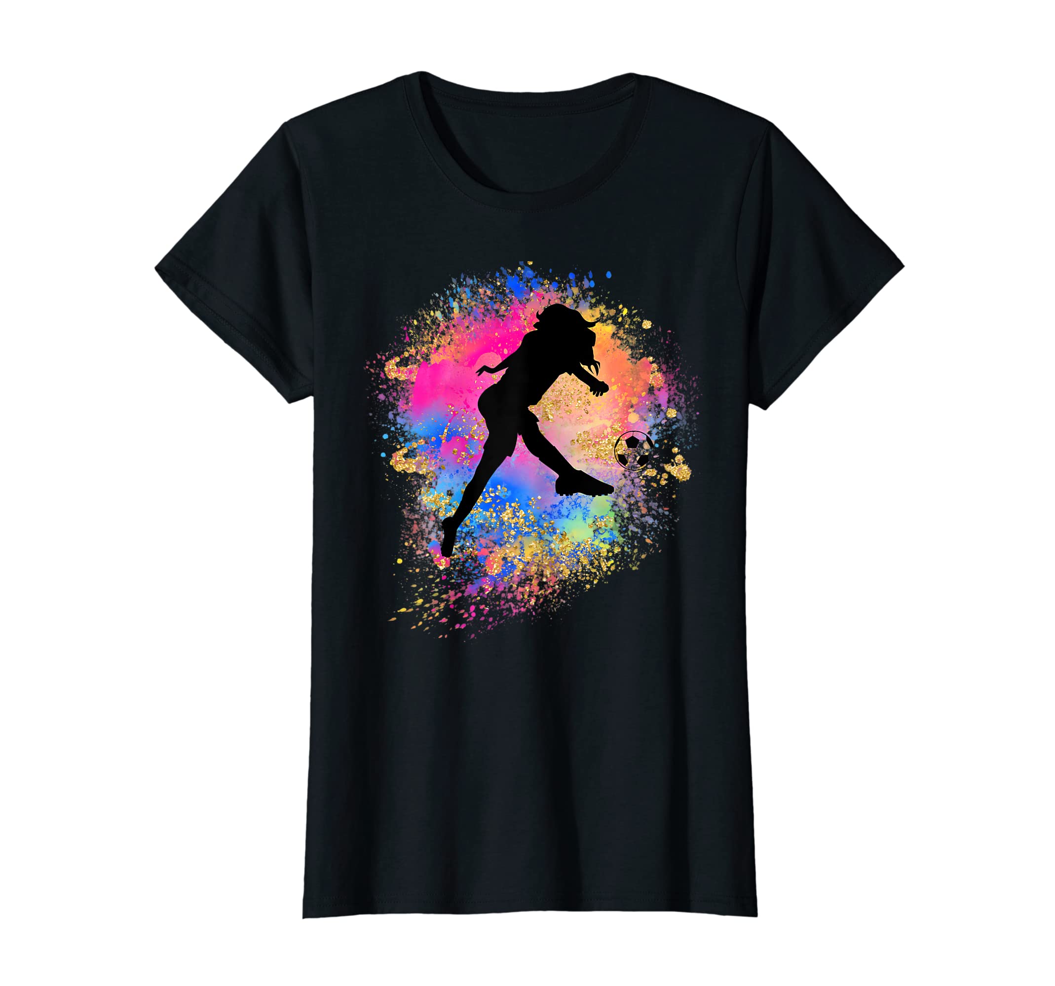 Rainbow Soccer Silhouette Female T-Shirt - Trendy Graphic Men Women - T-Shirt, Sweatshirt, Hoodie