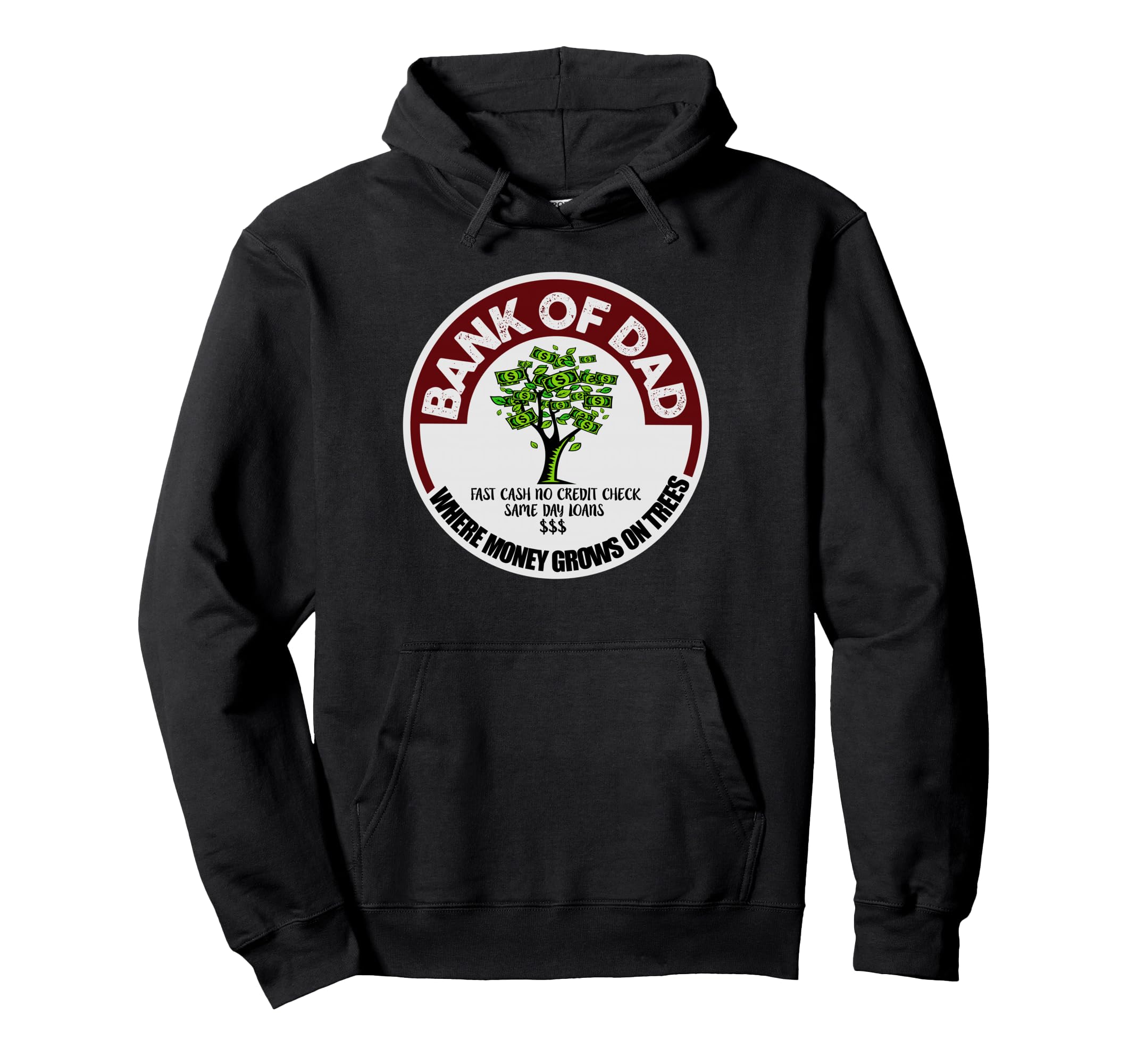 Dad Father Bank Fast Cash No Credit Check Hoodie - Minimalist Print Unisex - T-Shirt, Sweatshirt, Hoodie