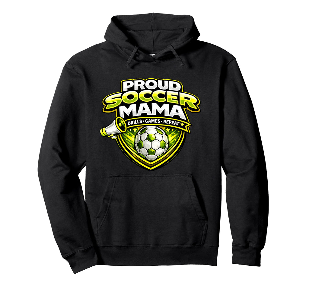 Soccer Mama Funny Proud Drills Games Hoodie - Minimalist Print for Adults - T-Shirt, Sweatshirt, Hoodie
