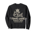 Fishing Catching Fish Legend Since 1980 Sweatshirt - Trendy Graphic Unisex - T-Shirt, Sweatshirt, Hoodie