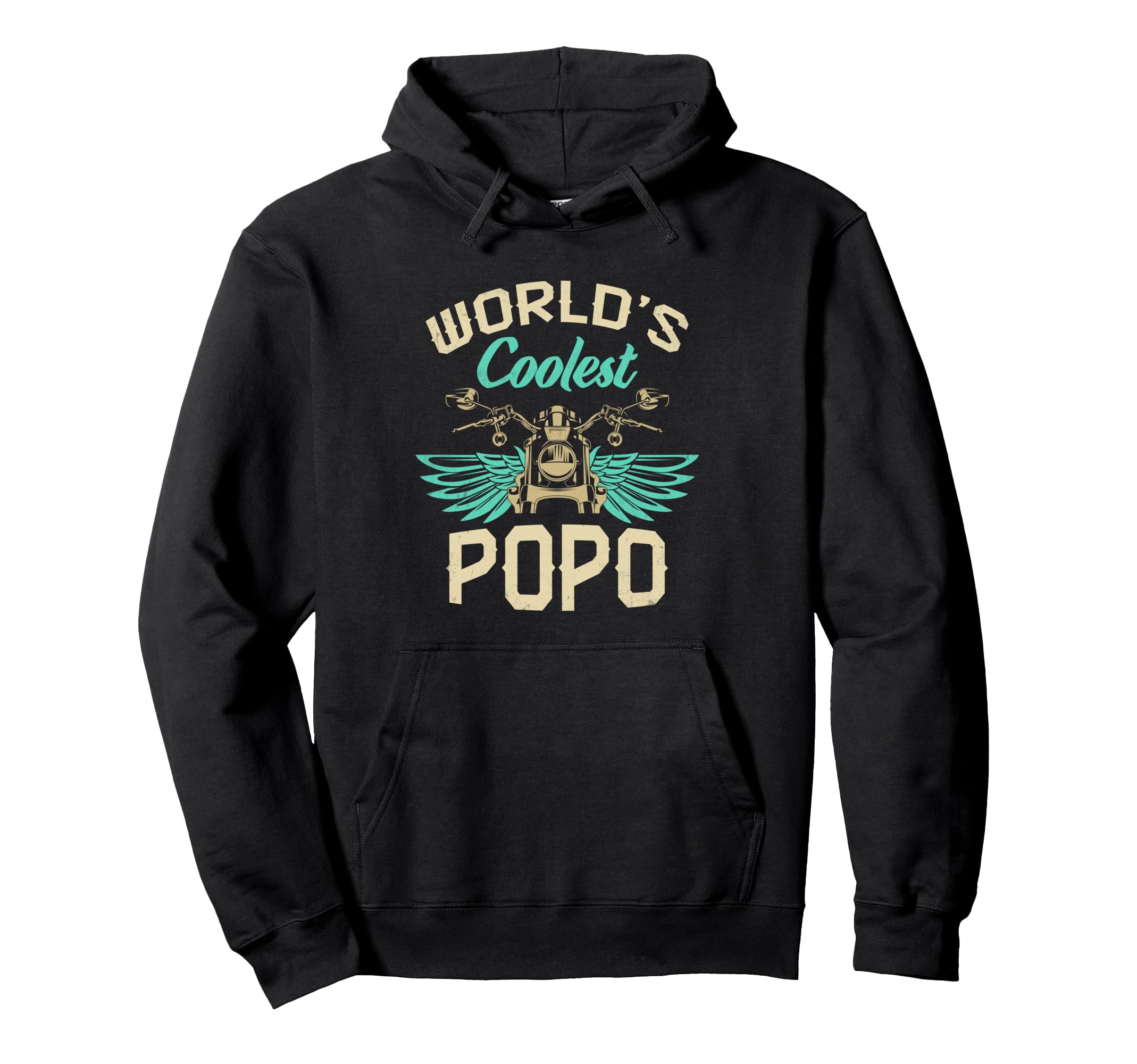 Worlds Coolest Popo Motorcycle Fathers Day Hoodie - Graphic Print Unisex - T-Shirt, Sweatshirt, Hoodie