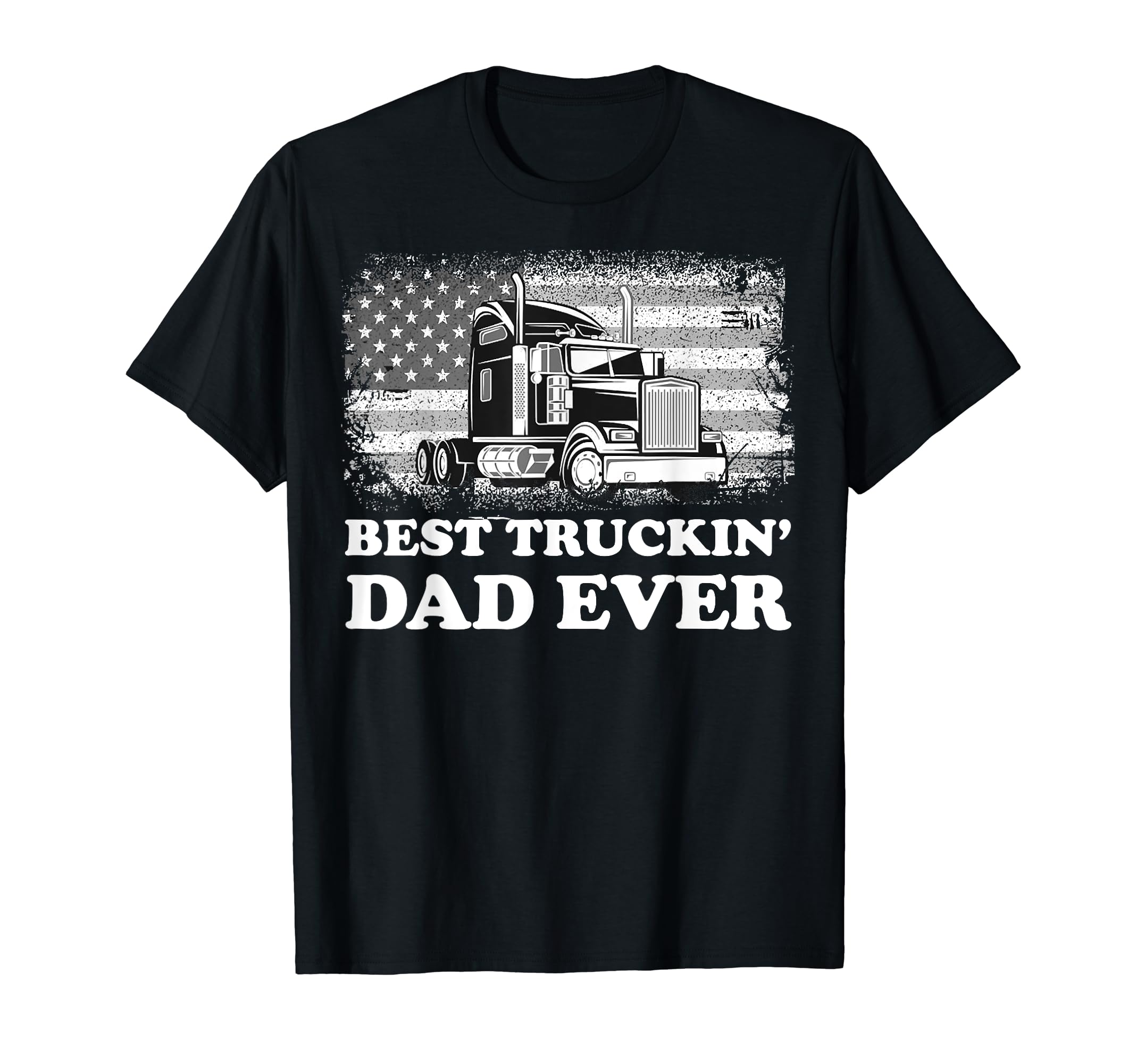 Usa Best Truckin Dad Ever American Flag T-Shirt - Graphic Print for Adults - T-Shirt, Sweatshirt, Hoodie