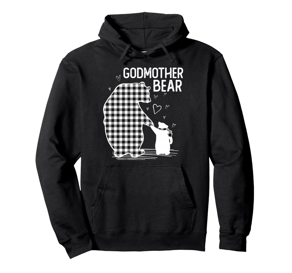 Godmother Bear Pajama Grey Buffalo Plaid Hoodie - Graphic Print for Adults - T-Shirt, Sweatshirt, Hoodie