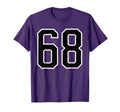 Number 68 White Black Sports Team T-Shirt - Minimalist Print Unisex - T-Shirt, Sweatshirt, Hoodie