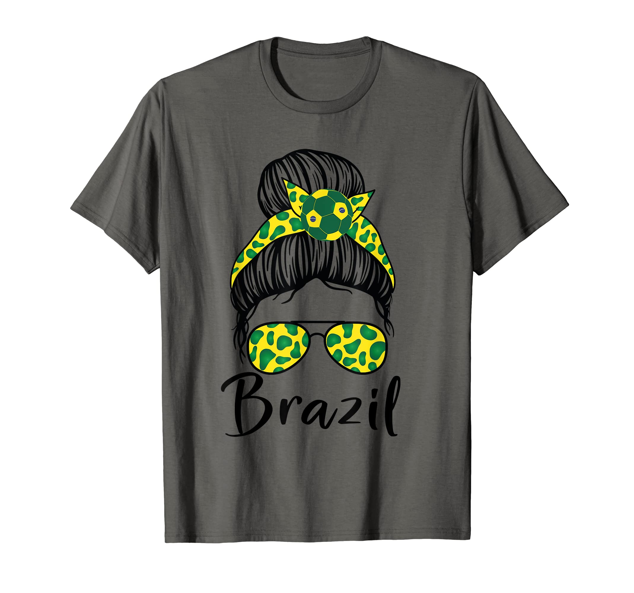 Soccer Ball Messy Bun Brazilians T-Shirt - Fun Novelty Design Unisex - T-Shirt, Sweatshirt, Hoodie