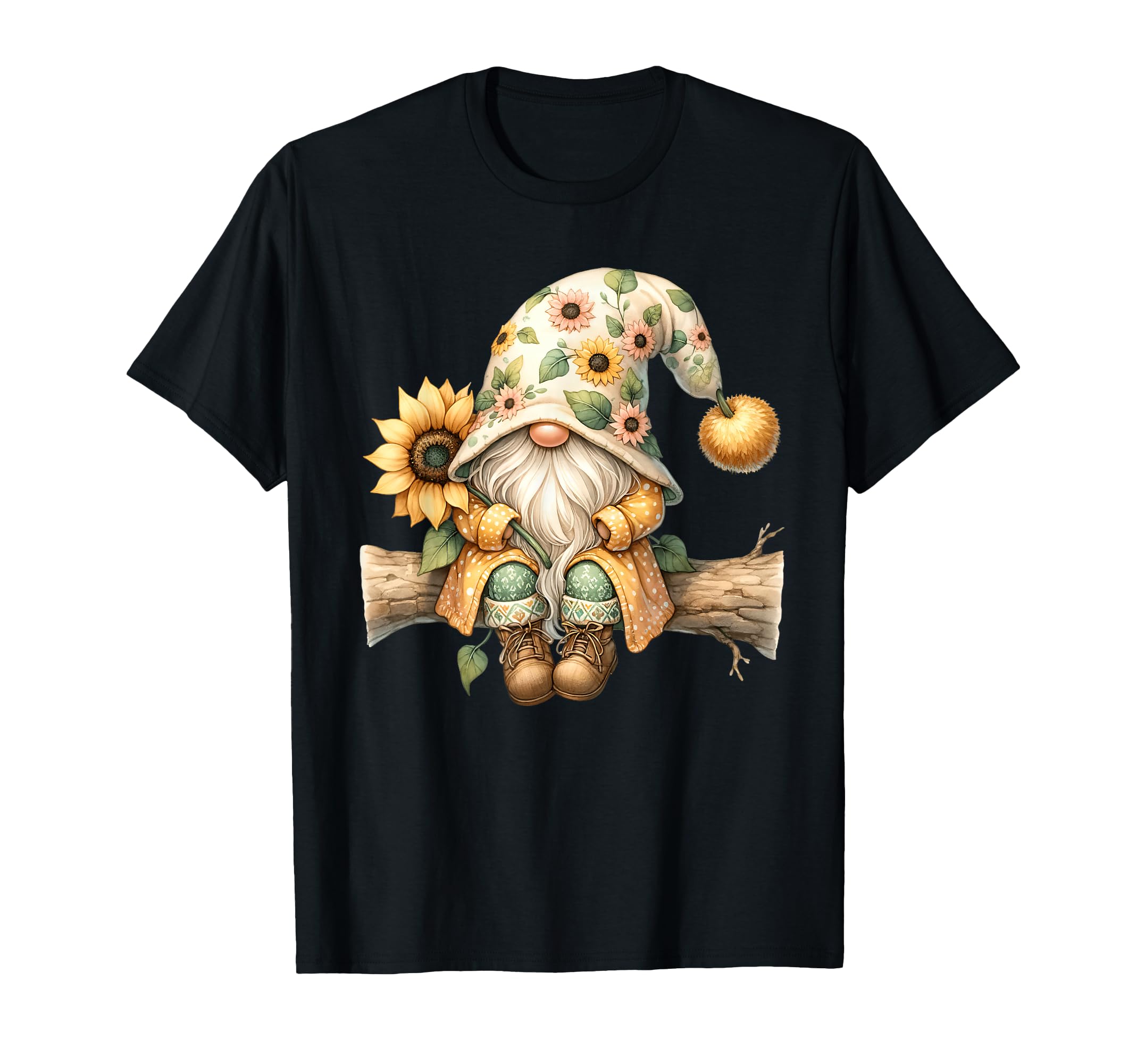 Sunflower Gnome Dad Hippie Mom And Funny T-Shirt - Trendy Graphic Unisex - T-Shirt, Sweatshirt, Hoodie