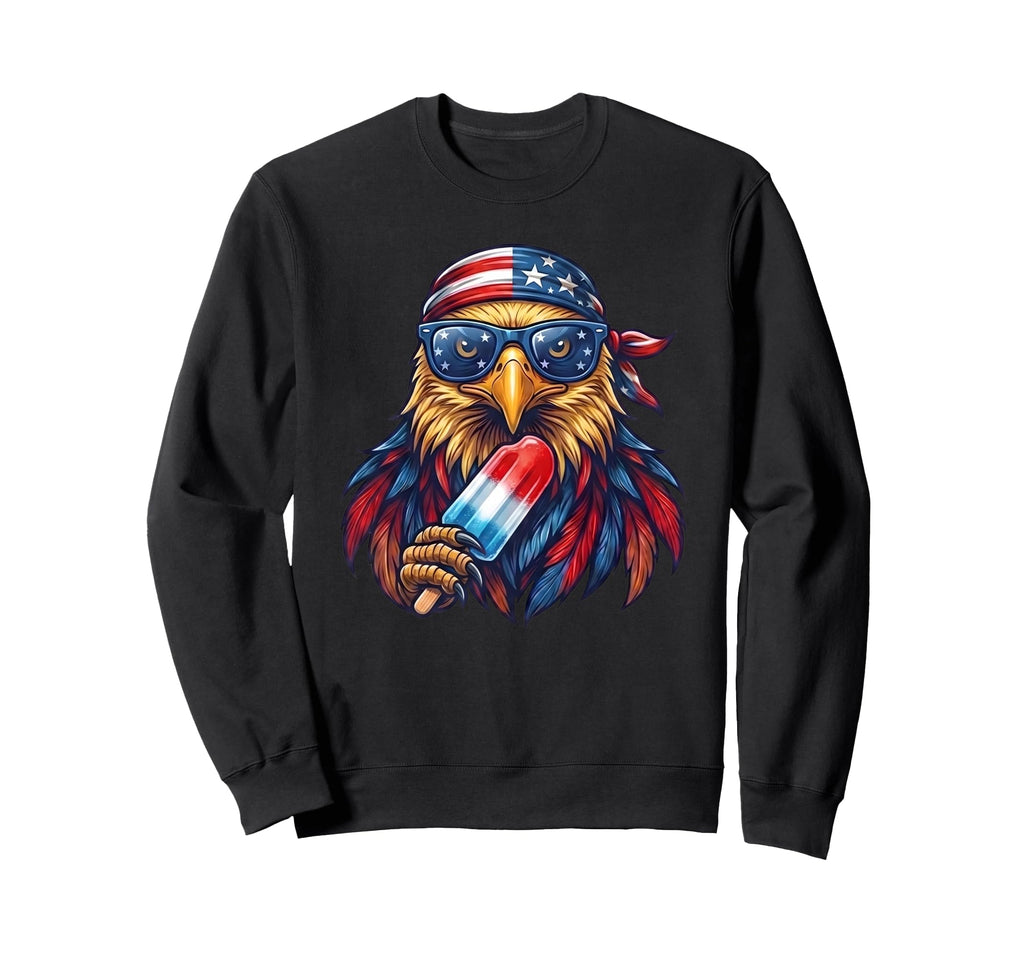 American Flag Bald Eagle 4Th July Sweatshirt - Custom Art Print Men Women - T-Shirt, Sweatshirt, Hoodie