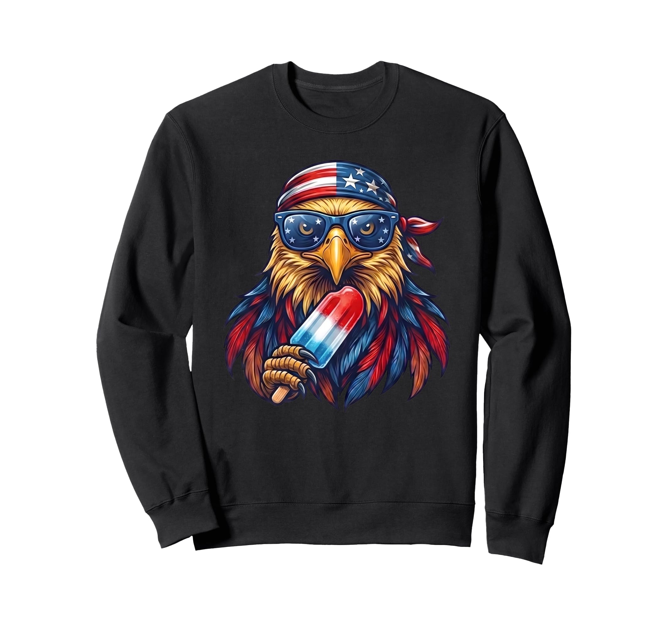 American Flag Bald Eagle 4Th July Sweatshirt - Custom Art Print Men Women - T-Shirt, Sweatshirt, Hoodie
