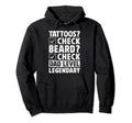 Bearded Inked Dad Beard Tattoo Fathers Day Hoodie - Graphic Print Men Women - T-Shirt, Sweatshirt, Hoodie