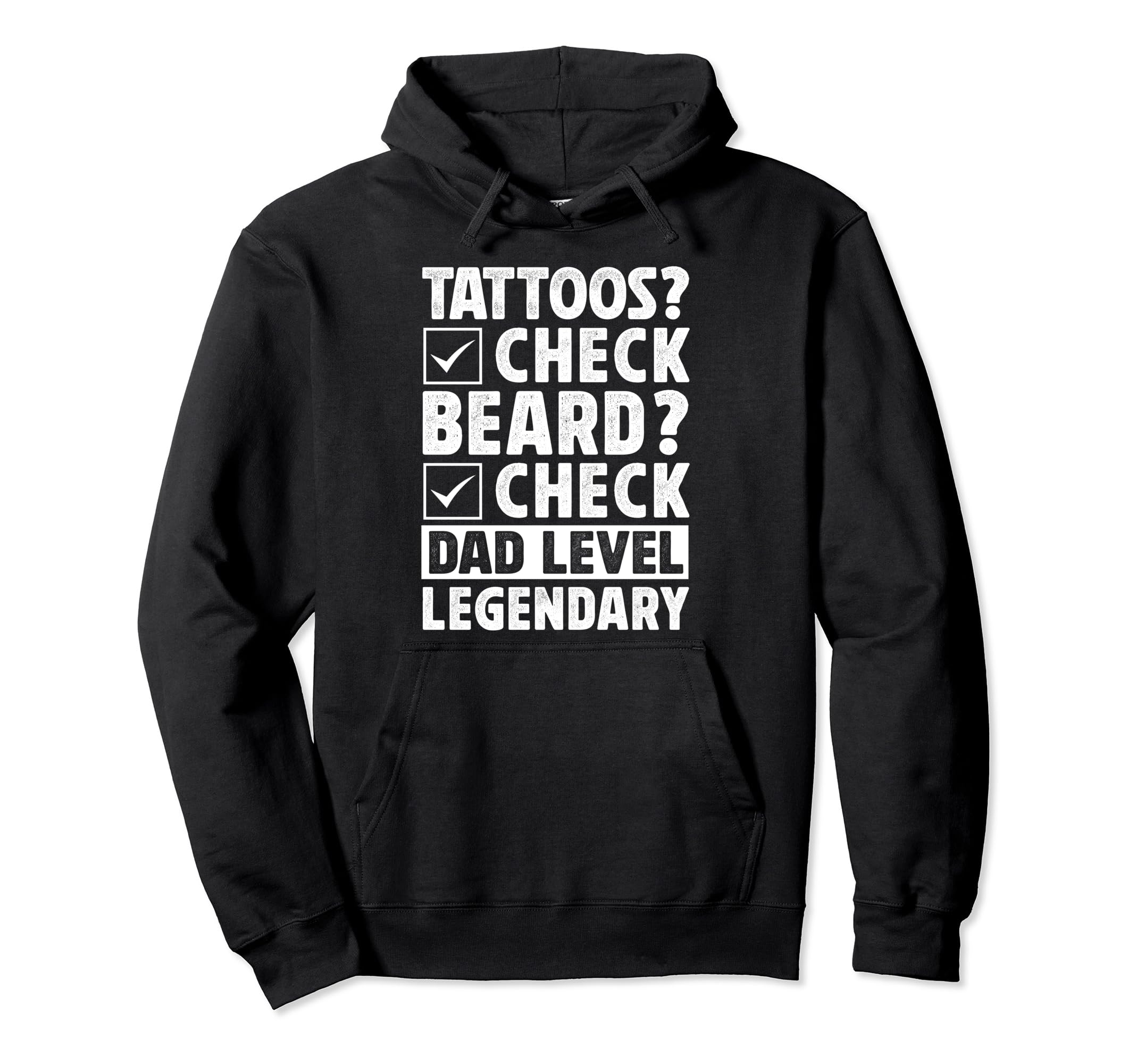 Bearded Inked Dad Beard Tattoo Fathers Day Hoodie - Graphic Print Men Women - T-Shirt, Sweatshirt, Hoodie