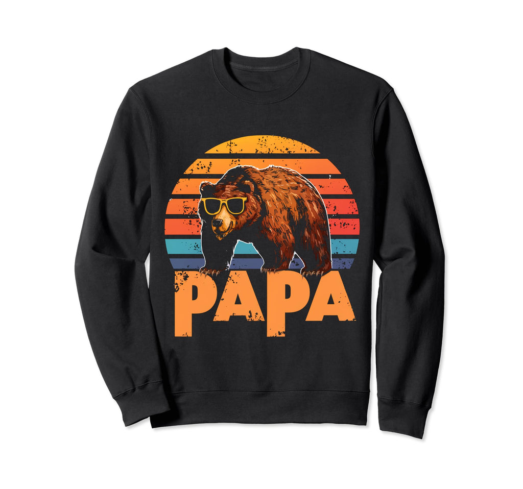 Papa Sunset Bear Fathers Day Sweatshirt - Streetwear Style Men Women - T-Shirt, Sweatshirt, Hoodie