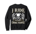 Ride Choke People Biker Wings Skull Sweatshirt - Graphic Print for Adults - T-Shirt, Sweatshirt, Hoodie