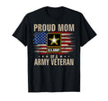 Proud Mom Army Veteran American Flag T-Shirt - Novelty Apparel for Adults - T-Shirt, Sweatshirt, Hoodie