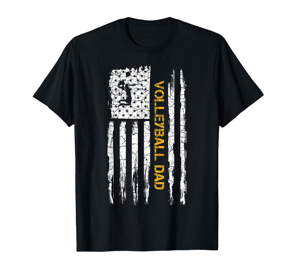 Usa American Flag Proud Volleyball Dad T-Shirt - Unique Graphic Unisex - T-Shirt, Sweatshirt, Hoodie