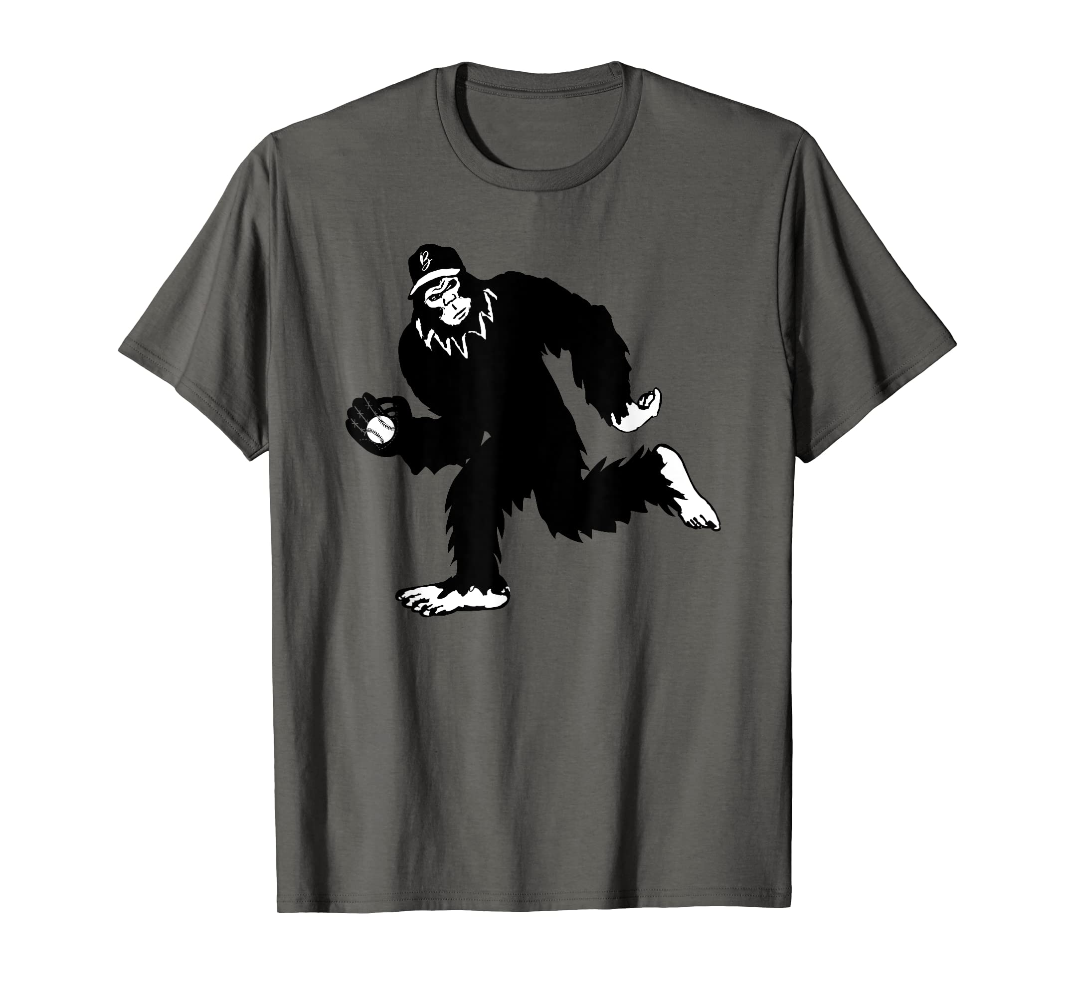Funny Bigfoot Baseball Player T-Shirt - Aesthetic Graphic for Adults - T-Shirt, Sweatshirt, Hoodie