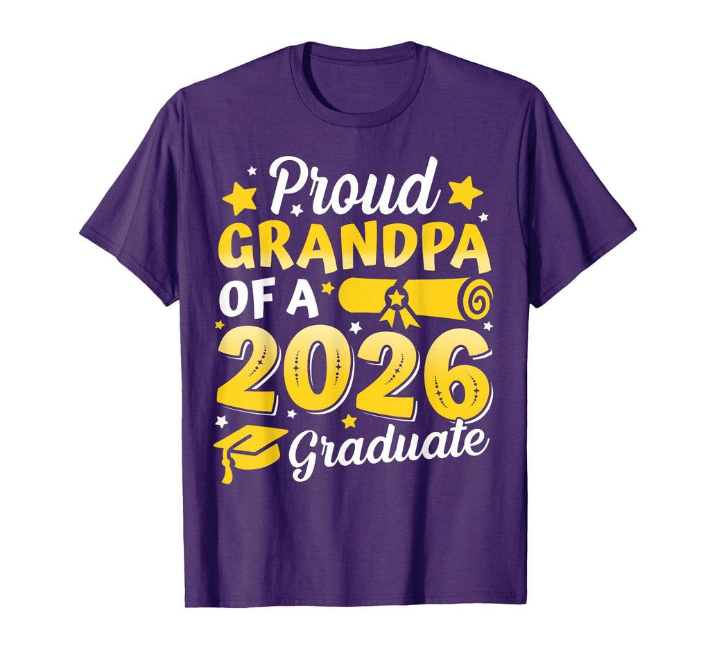 Proud Grandpa 2026 Graduate Senior T-Shirt - Minimalist Print for Adults - T-Shirt, Sweatshirt, Hoodie