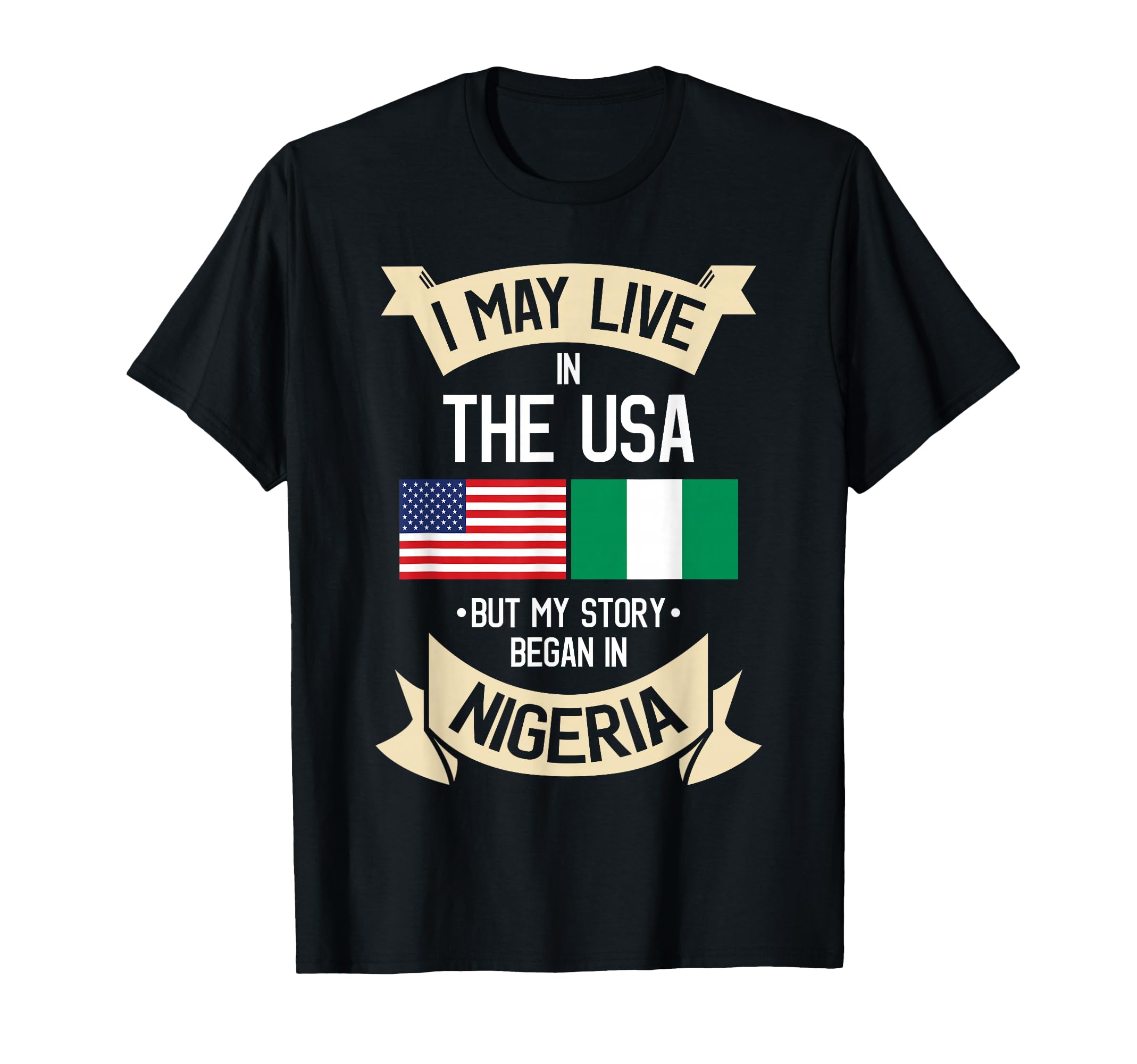 Nigeria American Flag Usa Nigerian Roots T-Shirt - Minimalist Print Unisex - T-Shirt, Sweatshirt, Hoodie