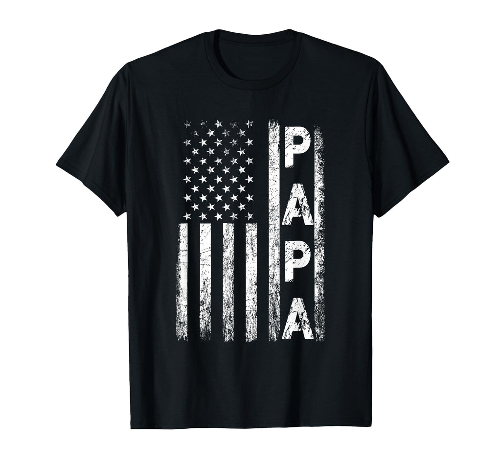 Papa American Flag Fathers Day 4Th T-Shirt - Trendy Graphic for Adults - T-Shirt, Sweatshirt, Hoodie