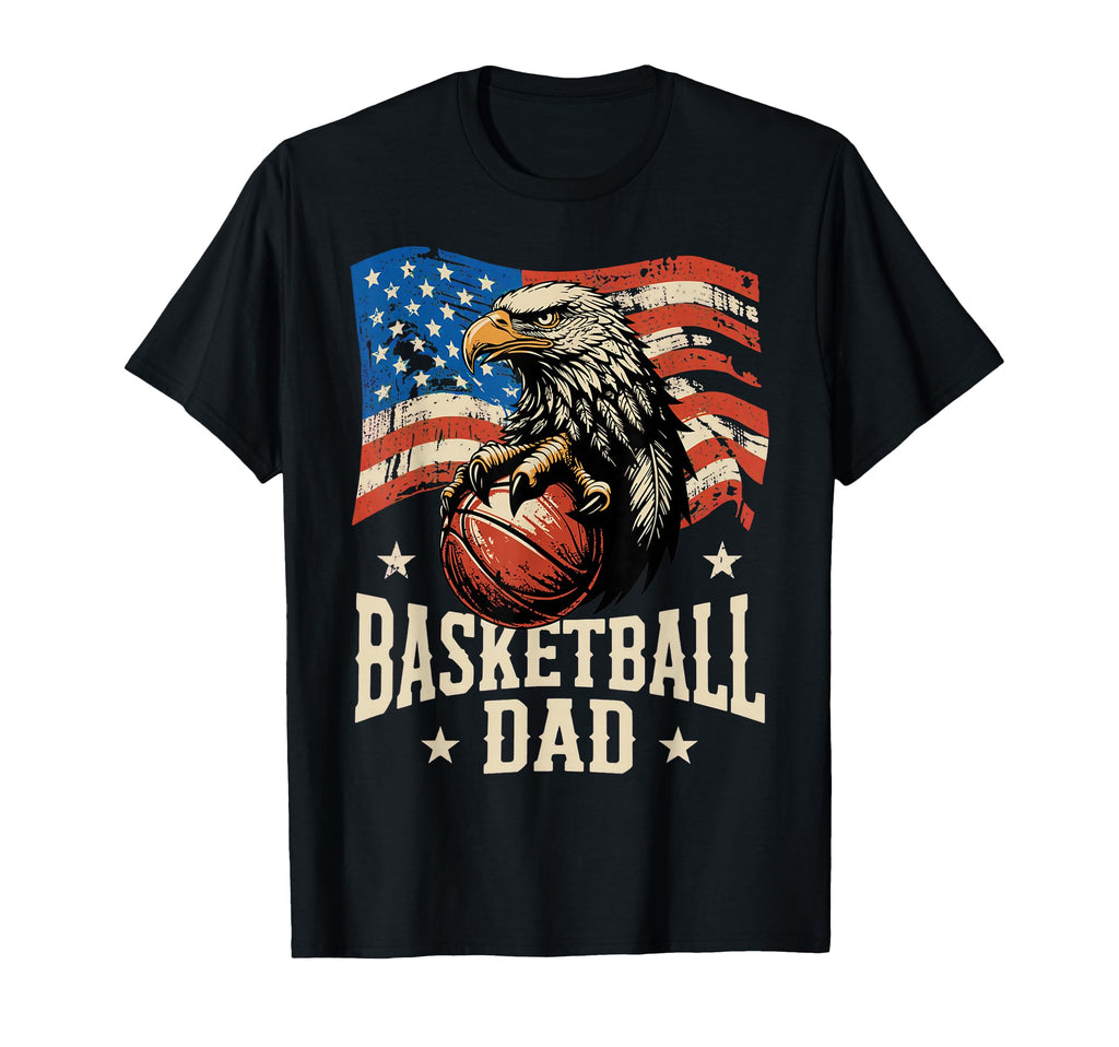 Basketball American Flag Basketball T-Shirt - Fun Novelty Design Unisex - T-Shirt, Sweatshirt, Hoodie