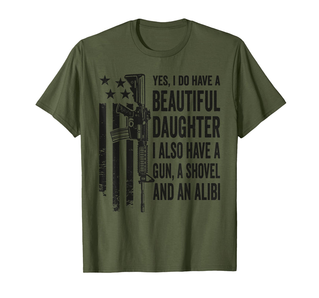 Funny Daughter Gun Shovel Alibi Camo T-Shirt - Custom Art Print Men Women - T-Shirt, Sweatshirt, Hoodie