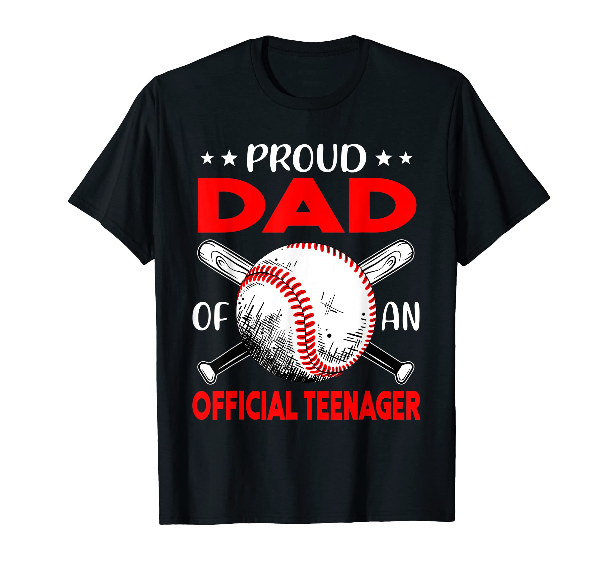 13Th Birthday Baseball Proud Dad T-Shirt - Trendy Graphic for Adults - T-Shirt, Sweatshirt, Hoodie