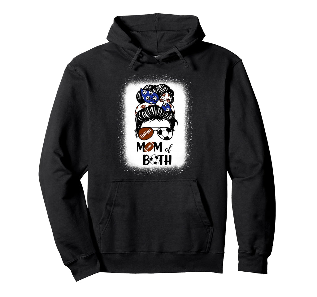 Messy Bun Soccer Mom Football Mom Hoodie - Casual Everyday Wear Men Women - T-Shirt, Sweatshirt, Hoodie